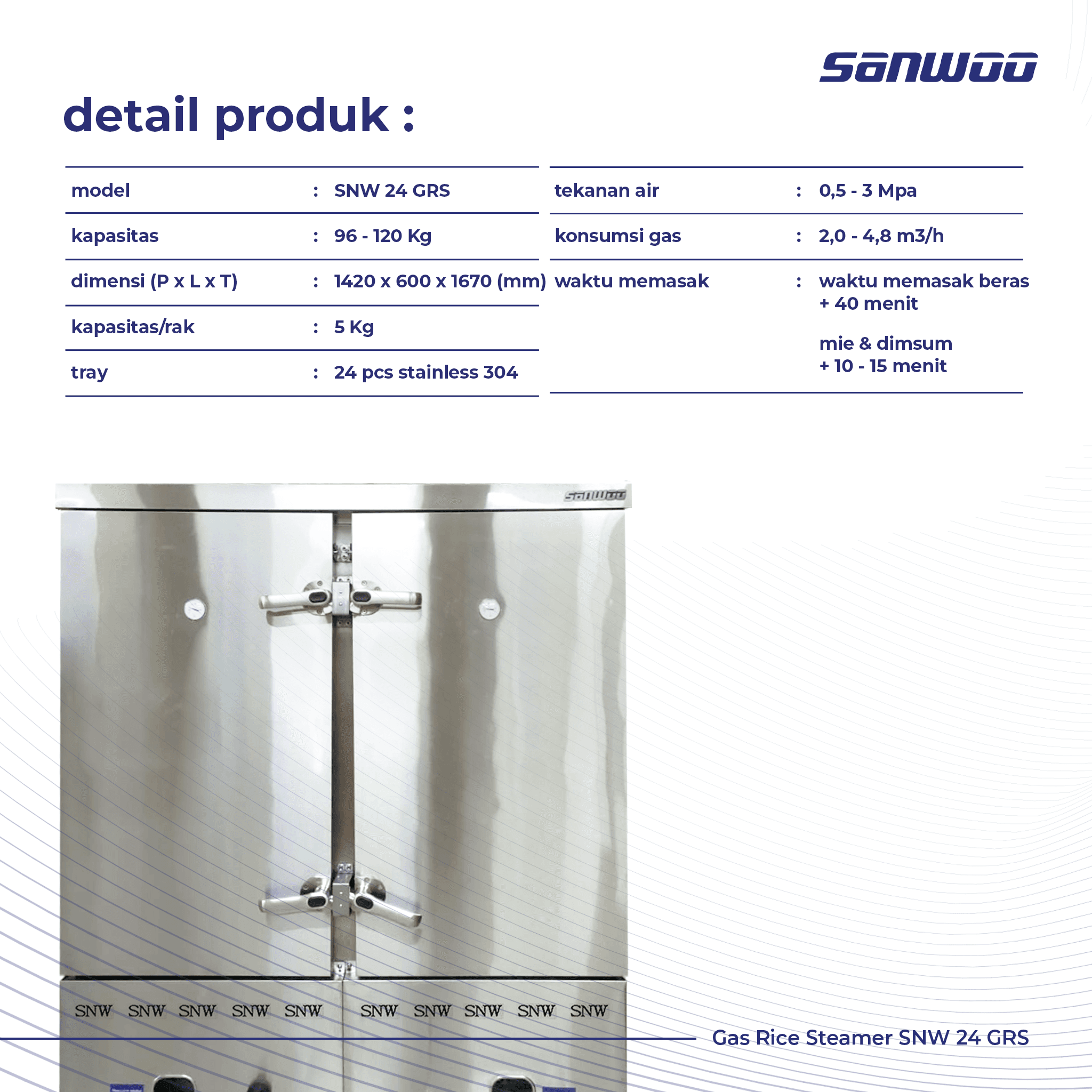 Gas Rice Steamer 24 Tray